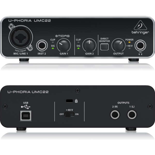 Retirado Salvaje Ciudad Behringer U-PHORIA UMC22 - Interfaz de Audio 2x2 | Planet Music