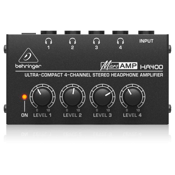 Behringer MicroAmp HA400 Amplificador de Audífonos de 4 Canales