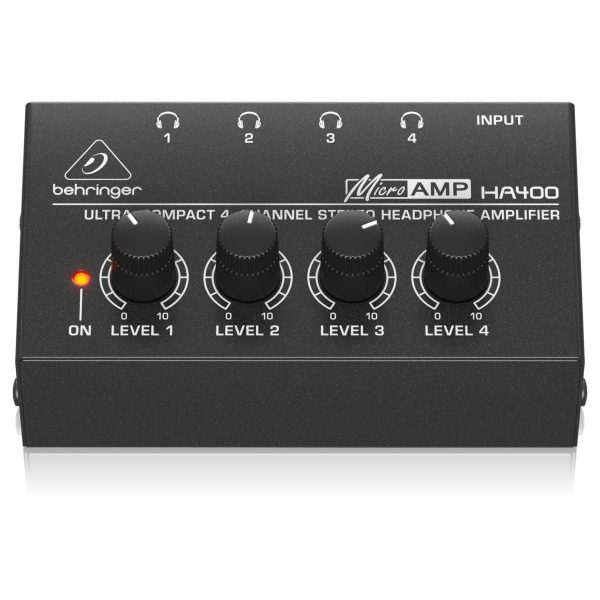 Behringer MicroAmp HA400 Amplificador de Audífonos de 4 Salidas