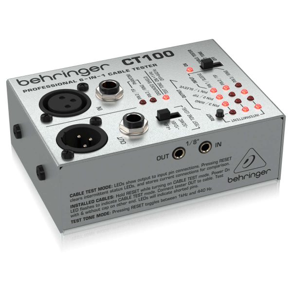 Behringer CT100 Tester de Cable Profesional 6 en 1 Planet Music Behringer CT100 Tester de Cable Profesional 6 en 1 Planet Music