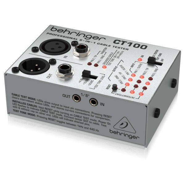 Behringer CT100 Tester de Cable Profesional 6 en 1 Planet Music Behringer CT100 Tester de Cable Profesional 6 en 1 Planet Music