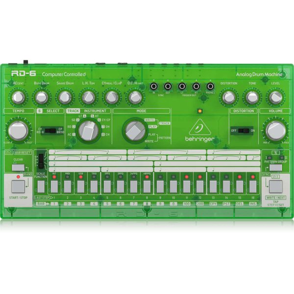 Behringer RD-6-LM Drum Machine Analoga Verde Planet Music Behringer RD-6-LM Drum Machine Analoga Verde Planet Music
