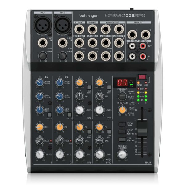 Behringer Xenyx 1002SFX Mixer Anàlogo con Interfaz de Audio USB y FX