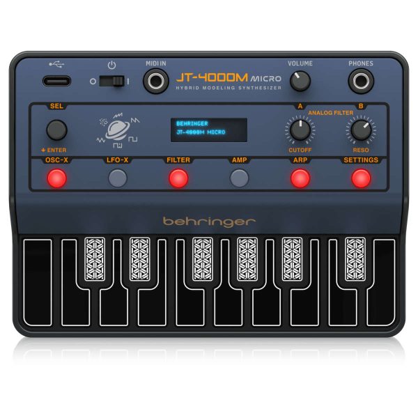 Behringer JT-4000M Micro Sintetizador Híbrido de 4 Voces Formato Micro Planet Music