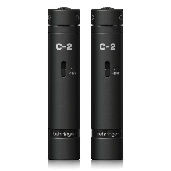 Behringer C-2 Dark Edition Par de Micrófonos de Condensador Cardioide con Diafragma Pequeño Planet Music